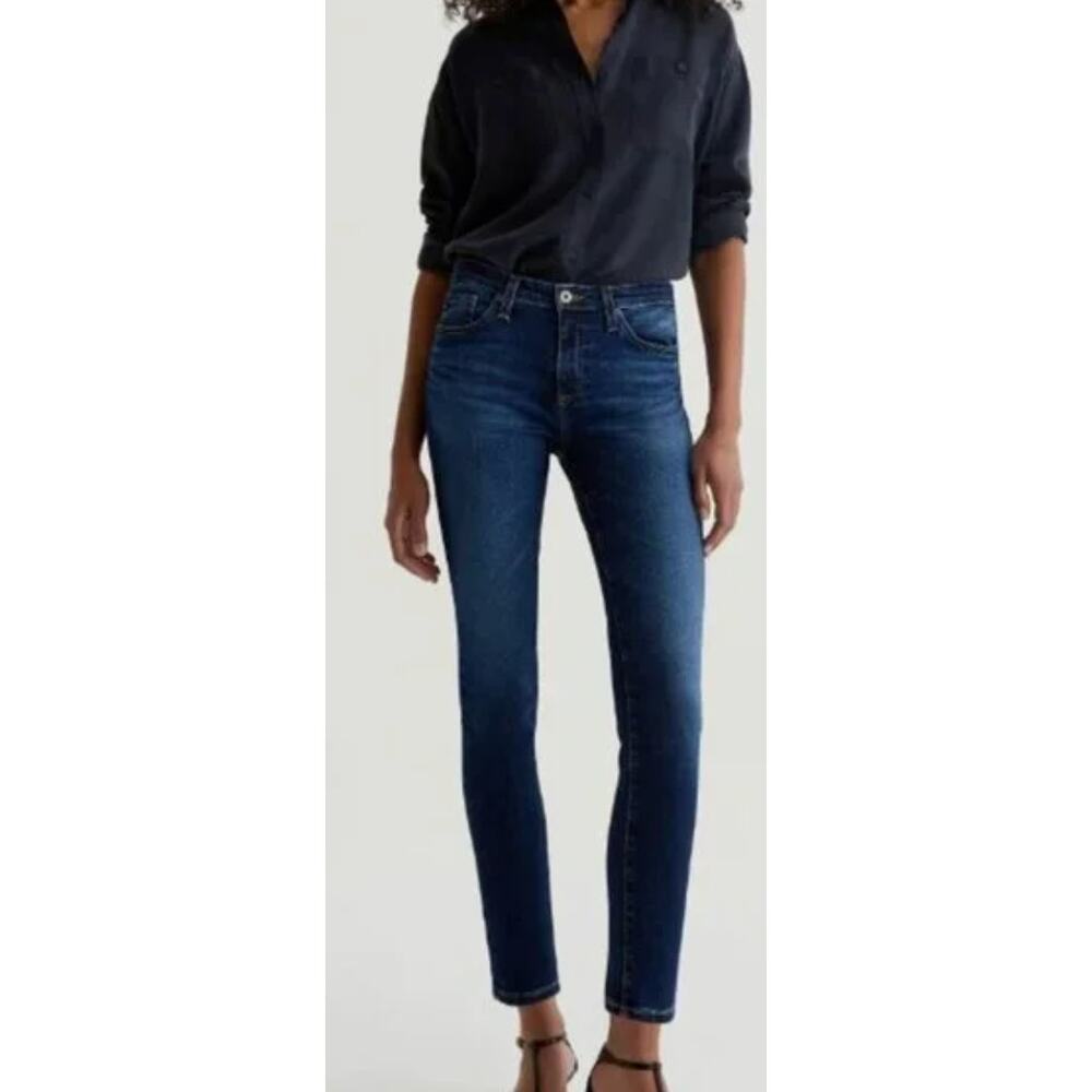 NWOT AG The Prima Cigarette Ankle Jeans 26R Dark Indigo Faded Wash Classic Denim